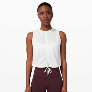 Lululemon White Cinch Tank Top Size 2